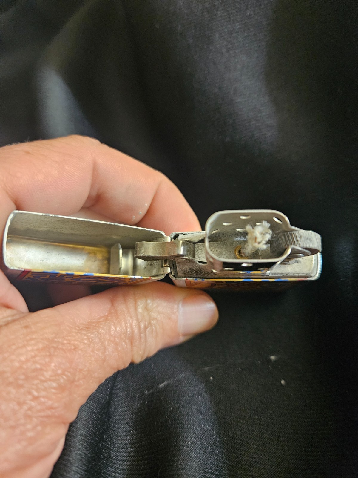 1997 Salesman’s Sample Zippo – backside lists available finishes listed