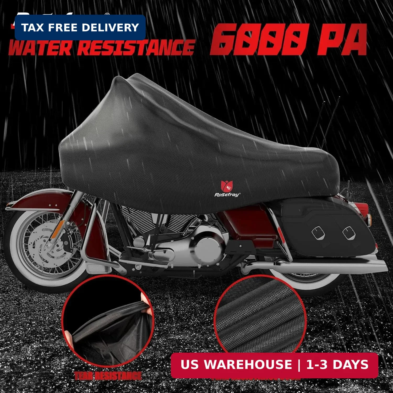 420D Motorcycle Half Cover-Outdoor Waterproof All Weather Protection Lightweight