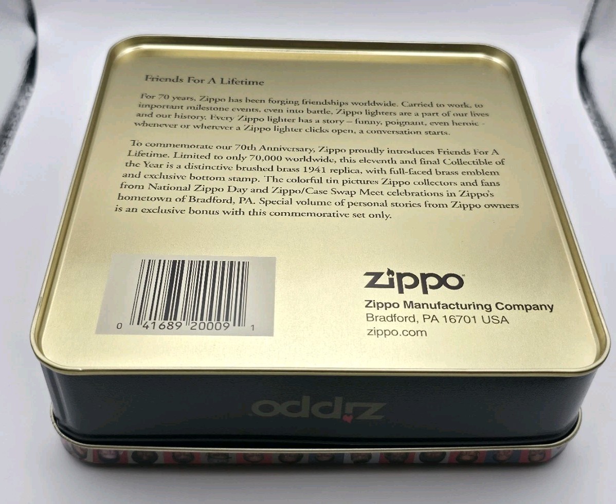 1932 2002 Zippo 70th Anniversary Friends For A Lifetime Lighter