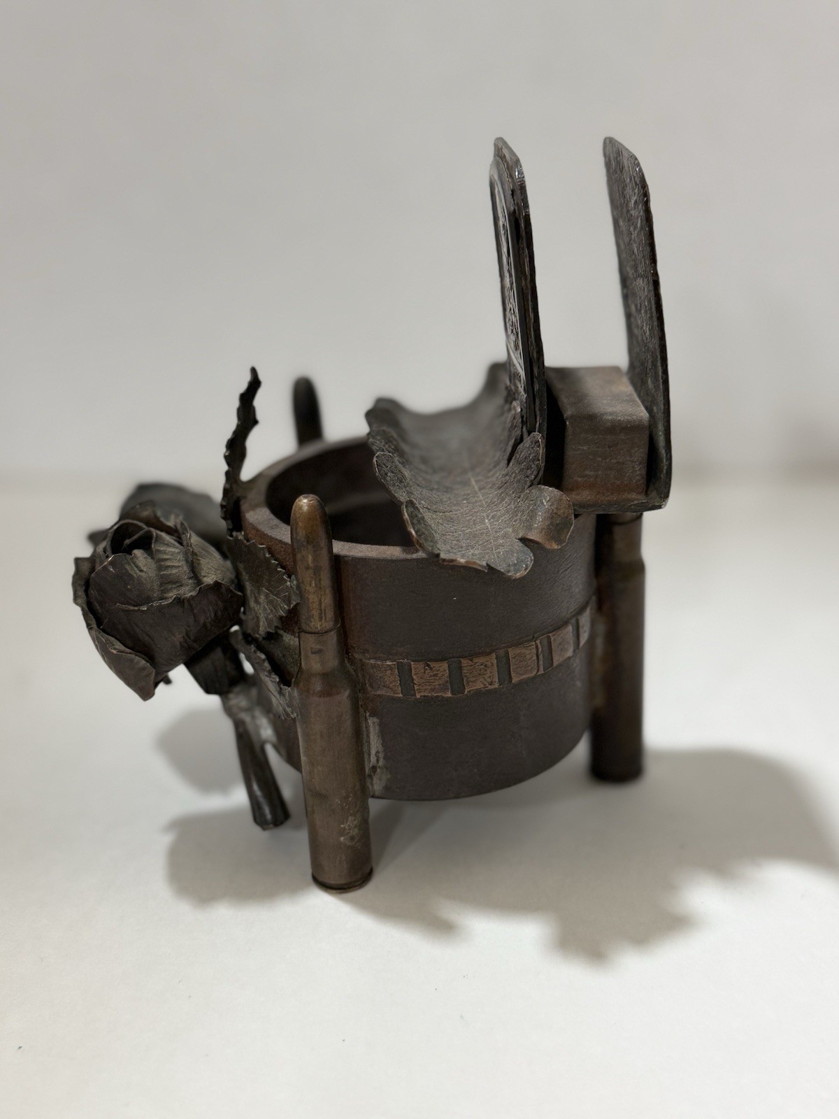 Military War Trench Art Artillery Ashtray Cigarette Holder Matches Exceptional