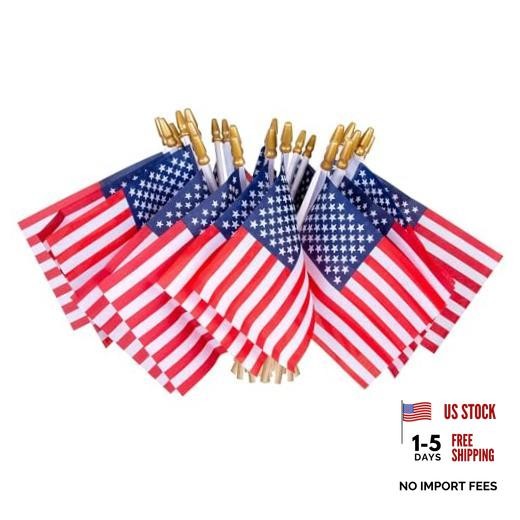 12 Pcs Small American Flags On Stick,4th of July Decorations Small USA Flag