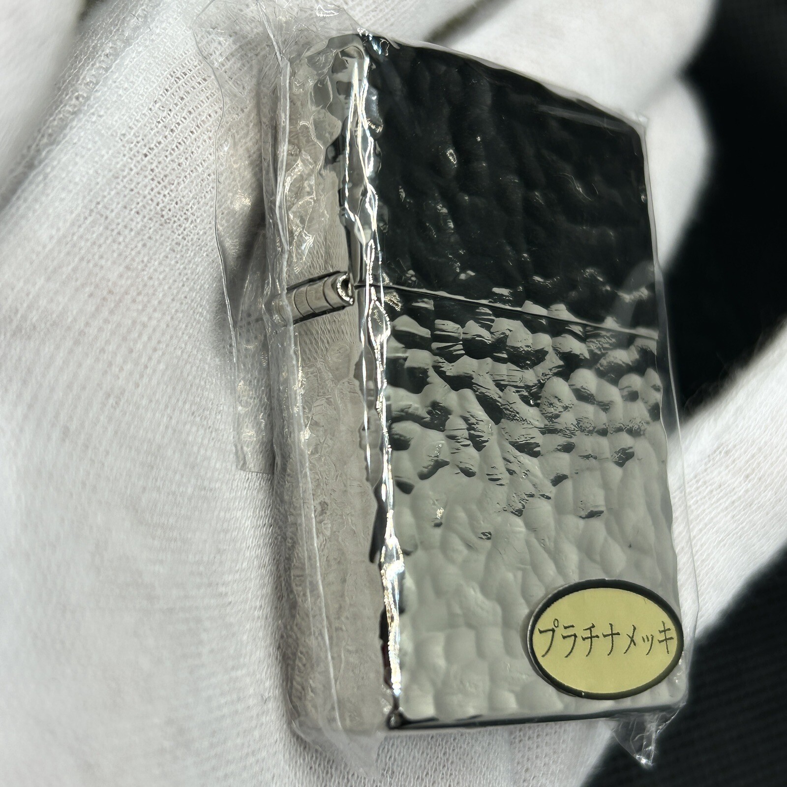 Zippo 5 Sided Processing Hammer Tone Silver Platinum Plate New