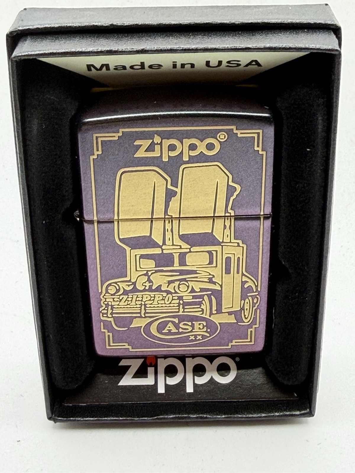 2025 Case XX Cutlery Zippo Car Design Iridescent Matte Zippo Lighter New 49146
