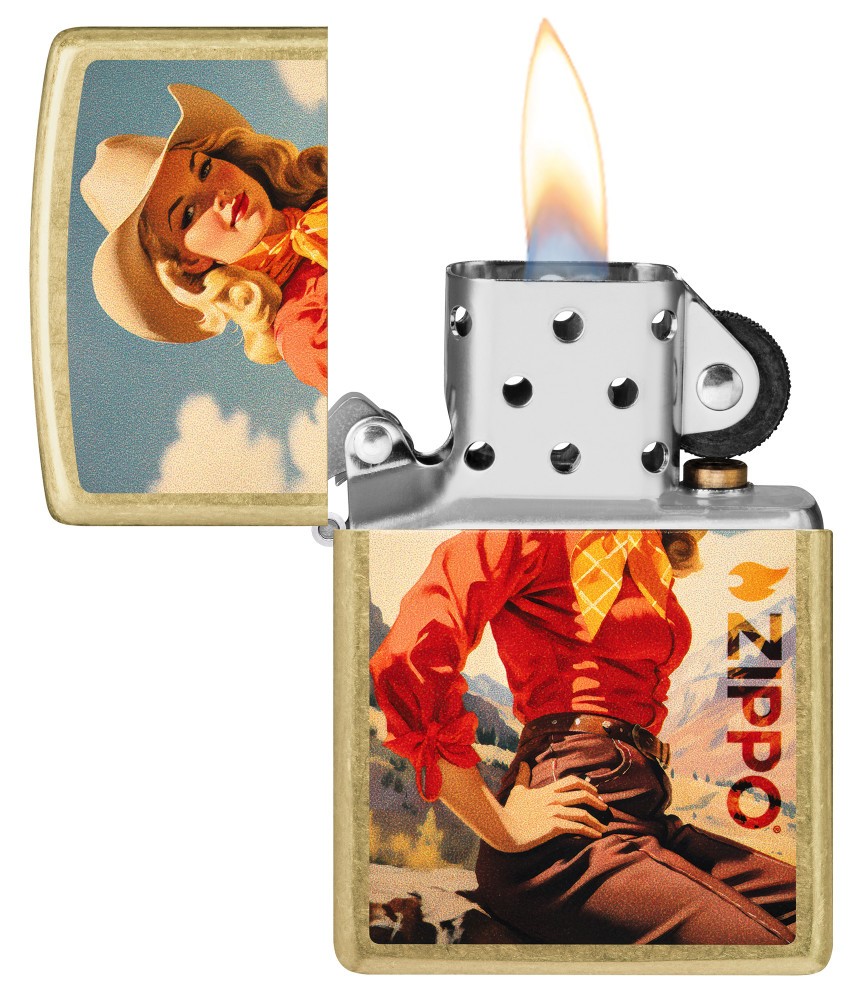 Zippo Rancher Design Street Brass Windproof Pocket Lighter, 46248