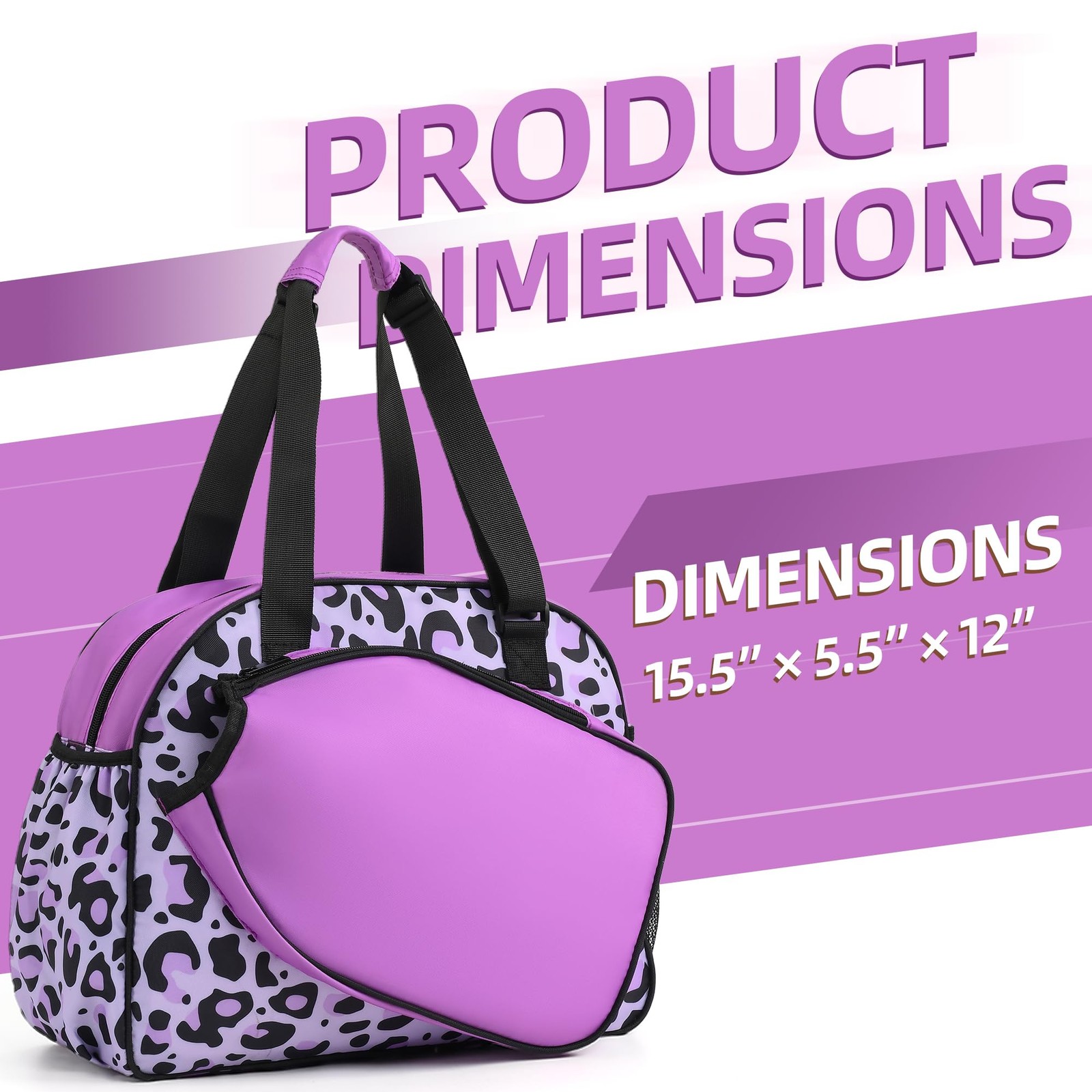 Boulder Bee Leopard Print Pickleball Tote Bag for Women – Stylish & Functional