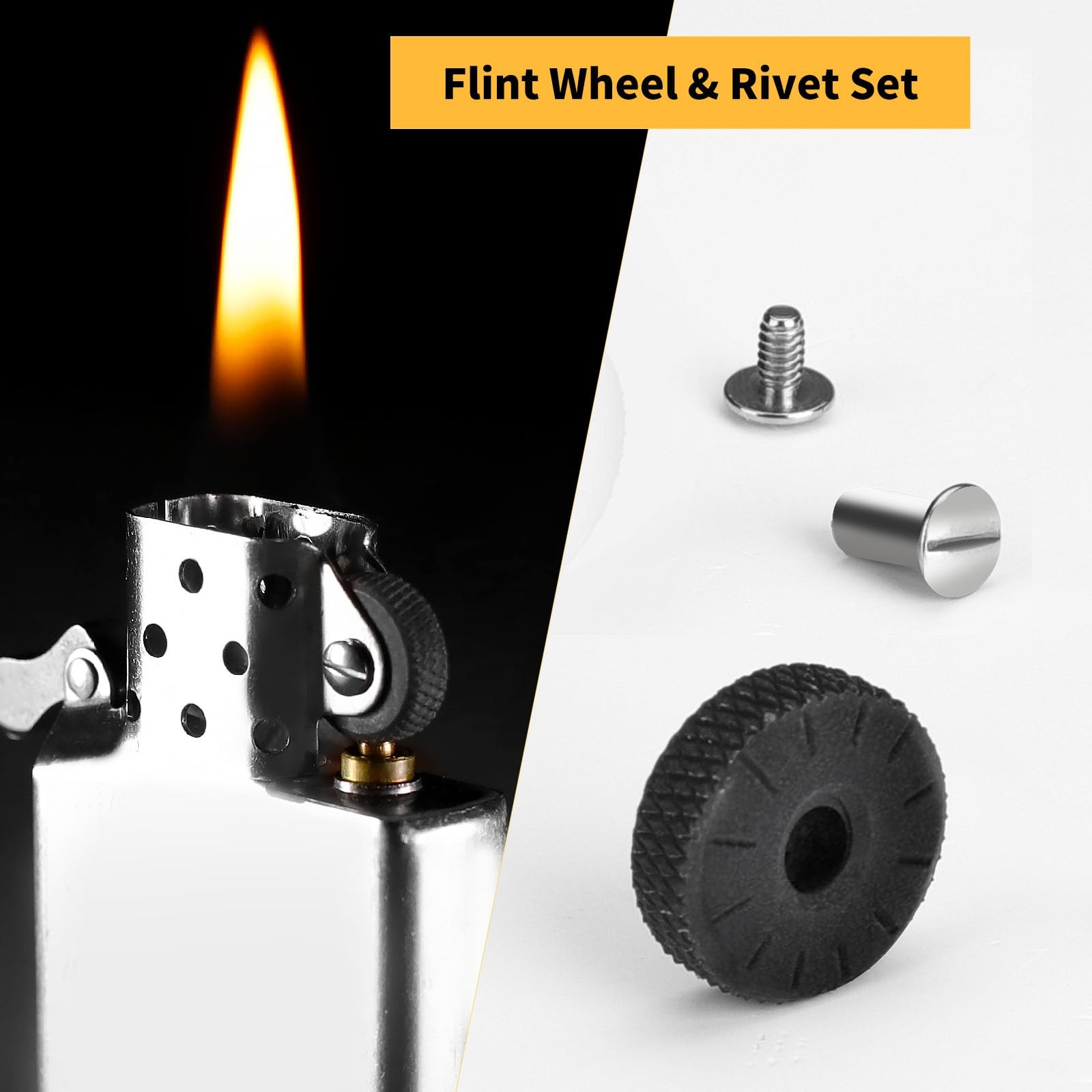 Lighter Repair Kit – Flint & Wick Set for Fluid and Insert Lighters For Zipo