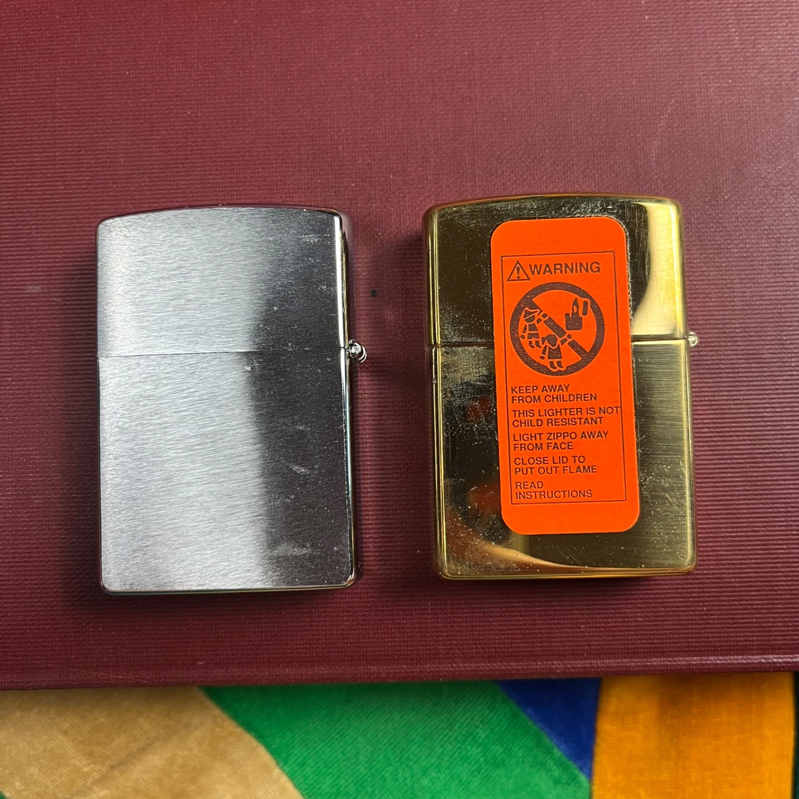Lot of 2 Original USCGC BEAR WMEC-901 Unfired Military Zippo Lighter Brass SS