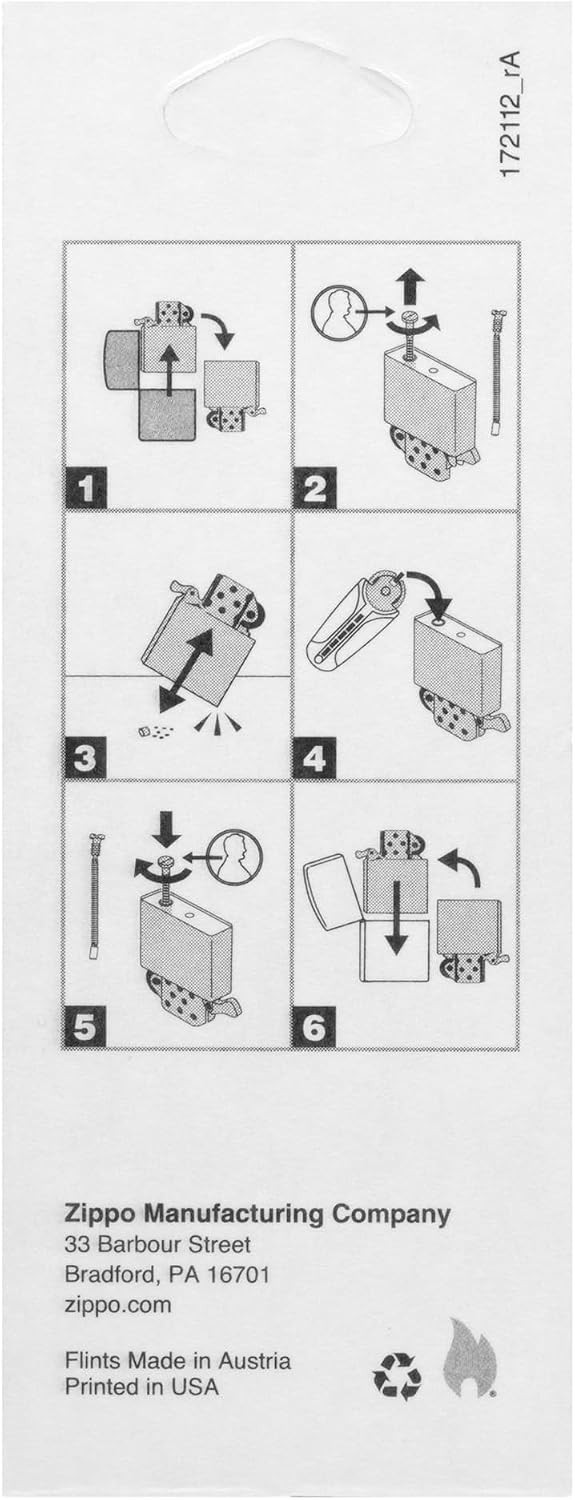 Durable 6-Pack Zippo 2406N Flints – Windproof and Lightweight Design