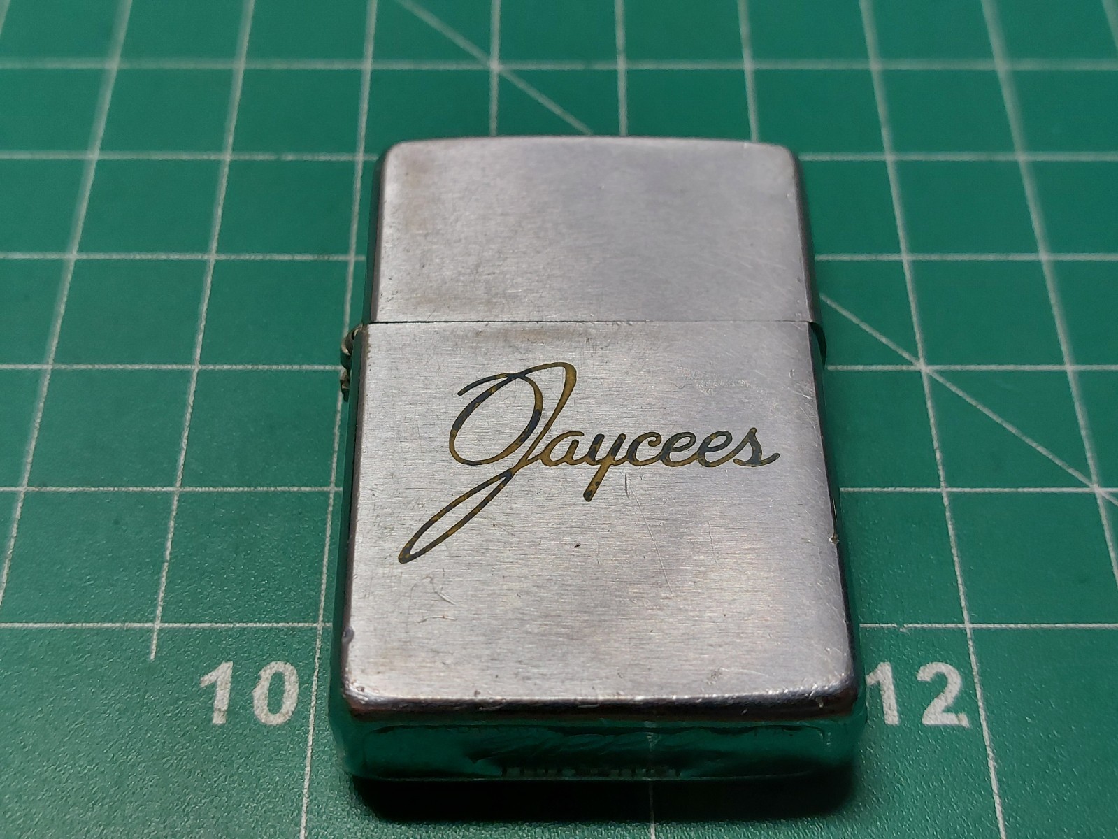 Vintage JAYCEES Advertising Zippo Lighter 1960s Damaged Hinge No Spark 2517191