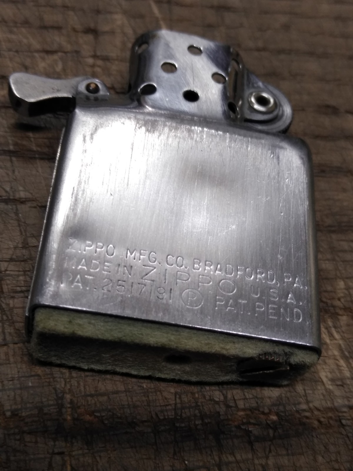 Vtg 1958 Zippo Cigarette Lighter Pennell Associates Pittsburgh Pa Pat# 2517191!