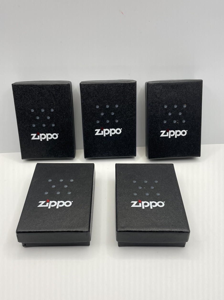 NEW Set Of 5 Zippo Lighters USA Made Skulls Cross Y2K Genuine Black Silver