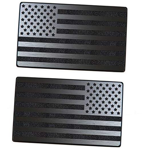 USA Flag Magnet Decals for Cars Trucks 2pcs Forward and Reverse 5″x3″ Black
