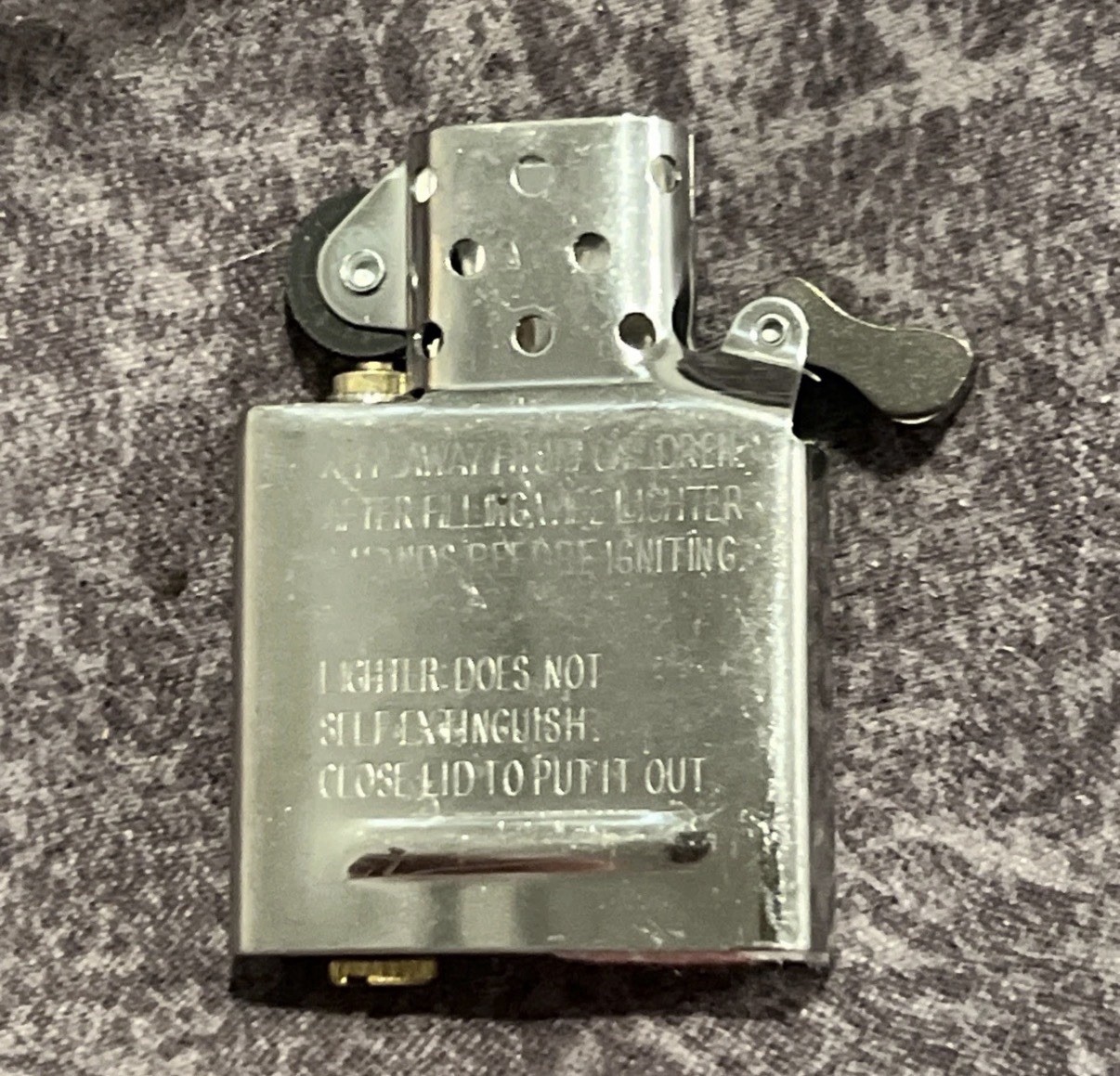 UNFIRED Zippo Lighter Insert Only – Chrome Replacement-Full Size – W/Flint