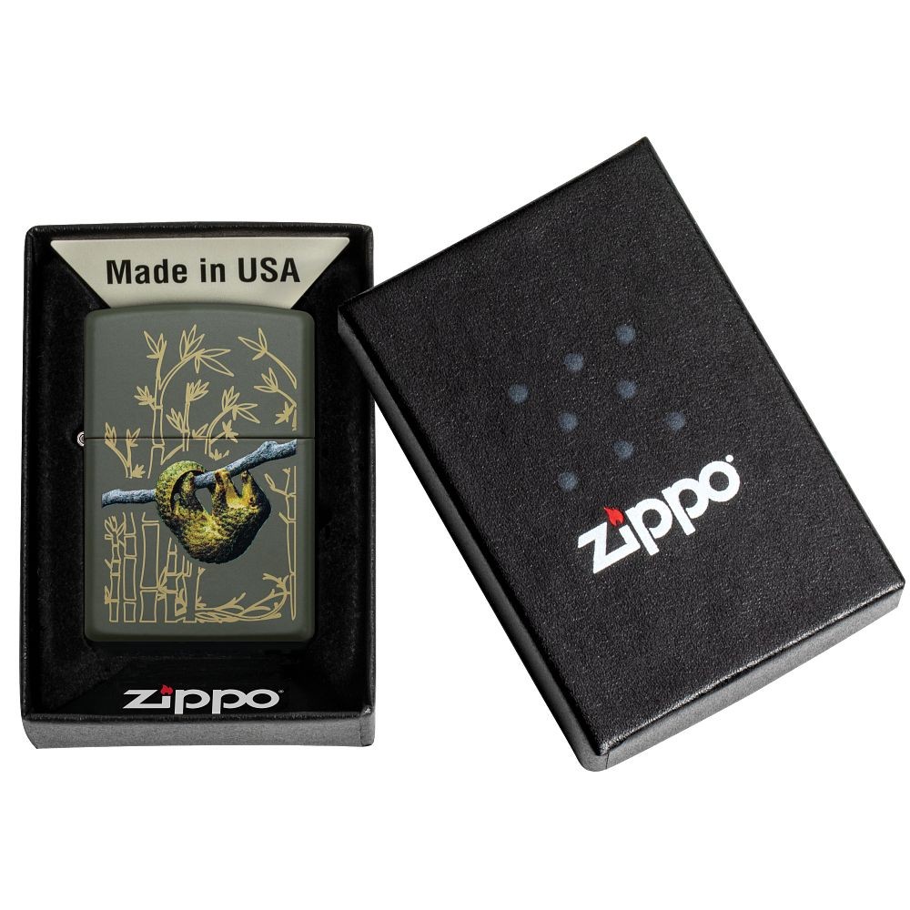 Zippo Pangolin Design Green Matte Windproof Pocket Lighter, 221-084672