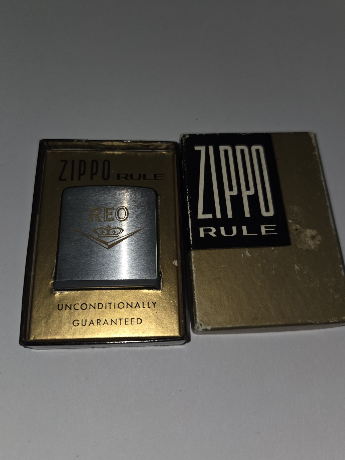 Vintage Zippo Rule REO W Original Box