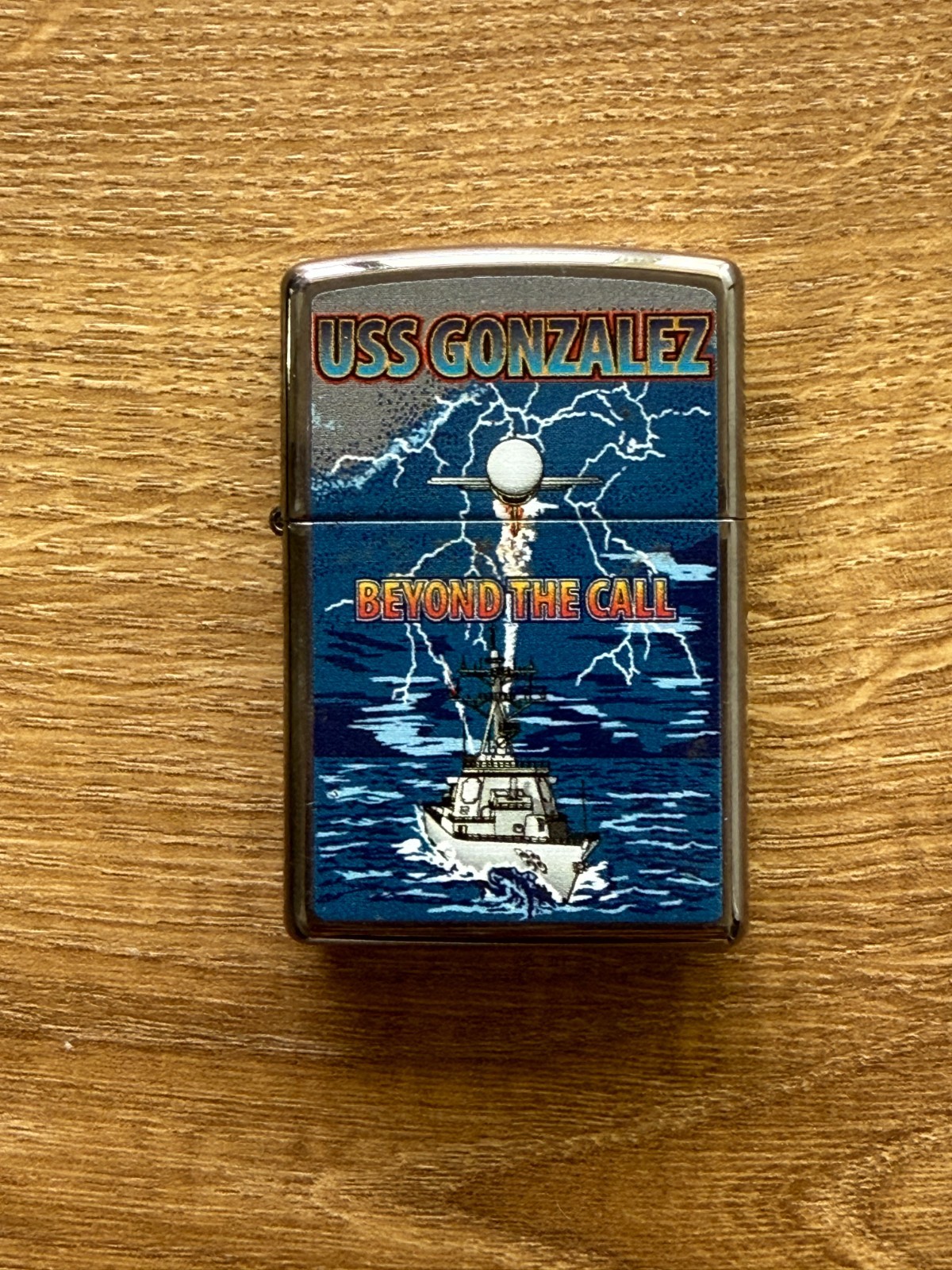 Zippo Lighter USA USS Gonzalez Nice Graphic Barely Used Excellent Condition