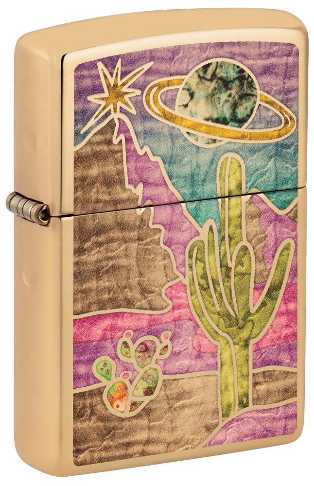 Zippo Desert Fusion Design High Polish Brass Windproof Pocket Lighter, 254B-1…