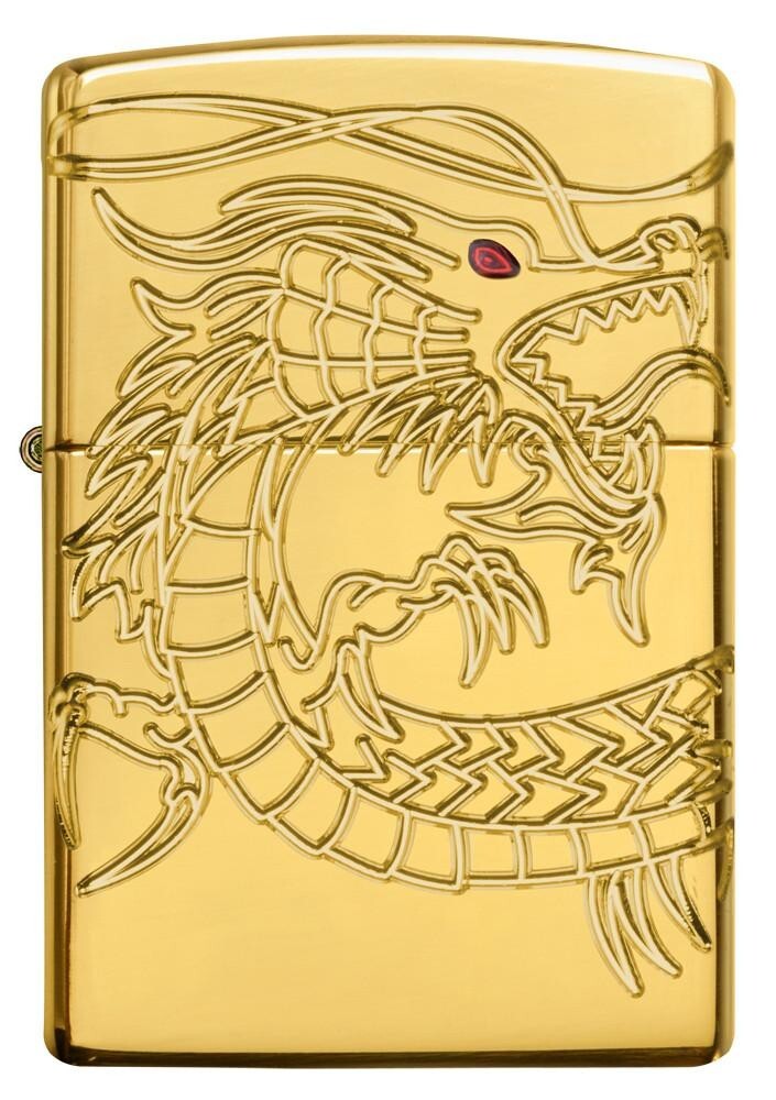 Zippo Lighter Gold plated Chinese Dragon 29265 COLLECTABLE Brand New