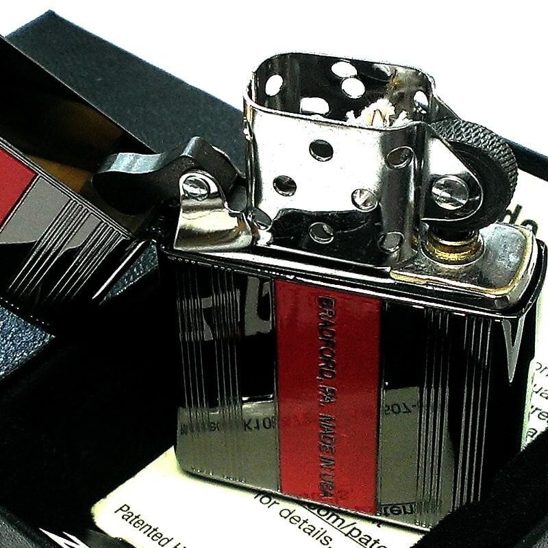 Zippo Luxury Line Black Red Etching Engraving Single Sided Processing Lighter