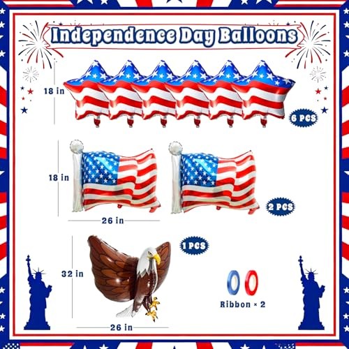 4th of July Decorations, Independence Day Decorations, Party in the 1 Eagle Set