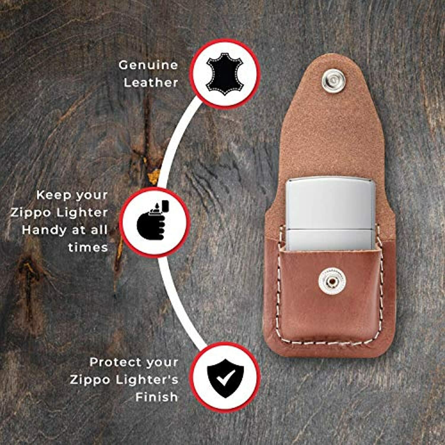 Zippo Lighter Pouch with Loop, Black, One Size