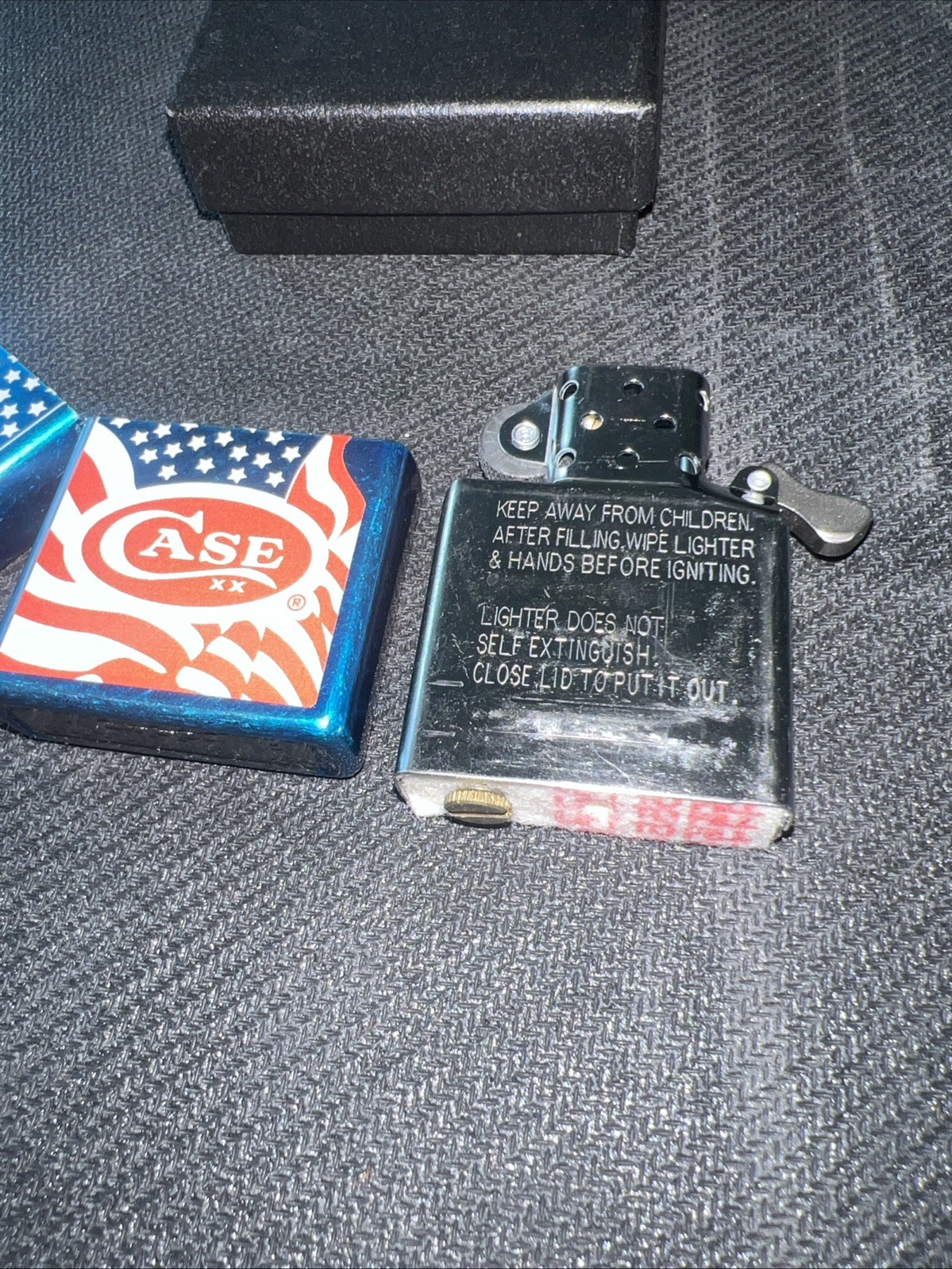 Rare case Xx Zippo Lighter New Condition Never Fired USA Flag Case Xx Logo
