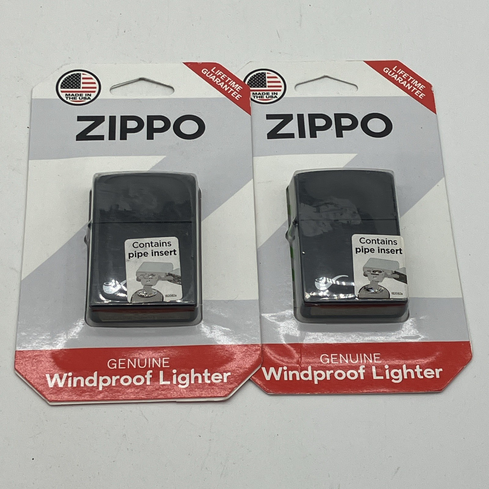 (2) Zippo 218PL, Pipe Lighter, Classic Black Matte Finish Lighter