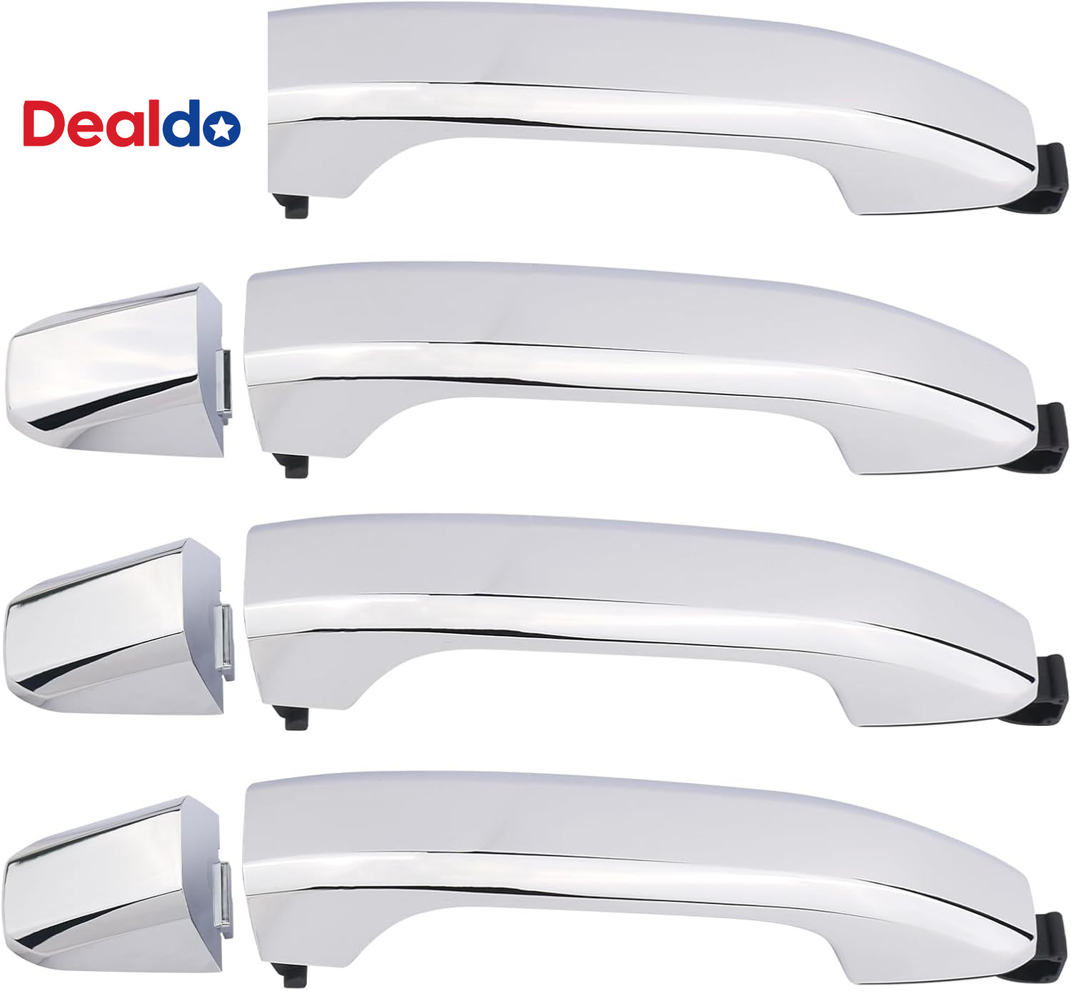 Exterior Door Handles W/Gaskets Set Chrome Compatible with 2014-2020 Chevy Chevr