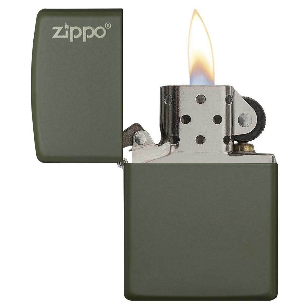 Zippo Windproof Lighter Classic Green Matte with Zippo Logo (221ZL)