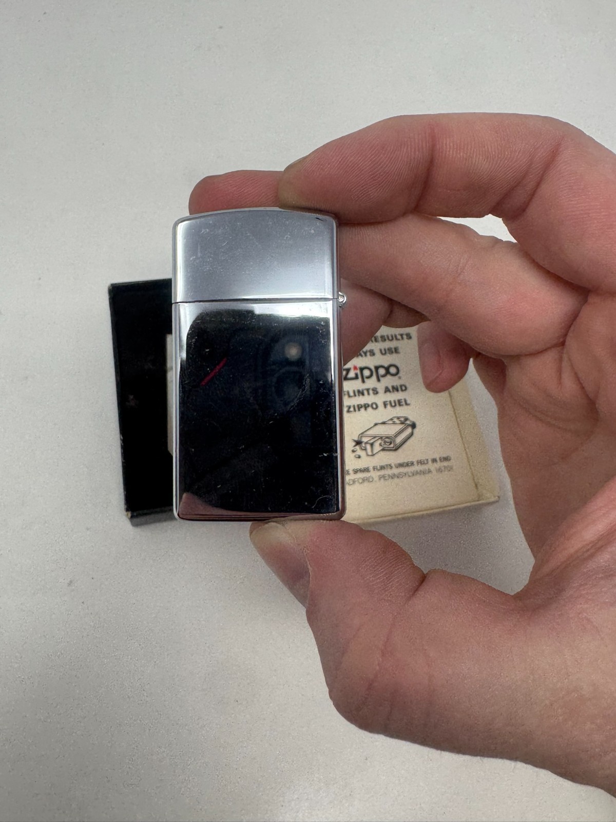 New Vintage Zippo Slim Lighter 1978 Raleigh Filter King Cigarette Promo Graphic