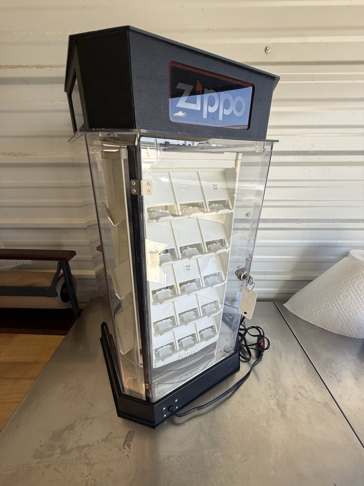 Zippo Lighter Store Advertising Rotating Light Up Display Case Working 27in Tall