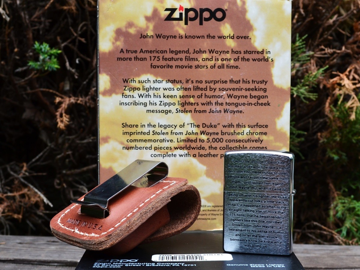 Zippo Lighter & Pouch Set – Stolen From John Wayne – Limited Edition – # 24209