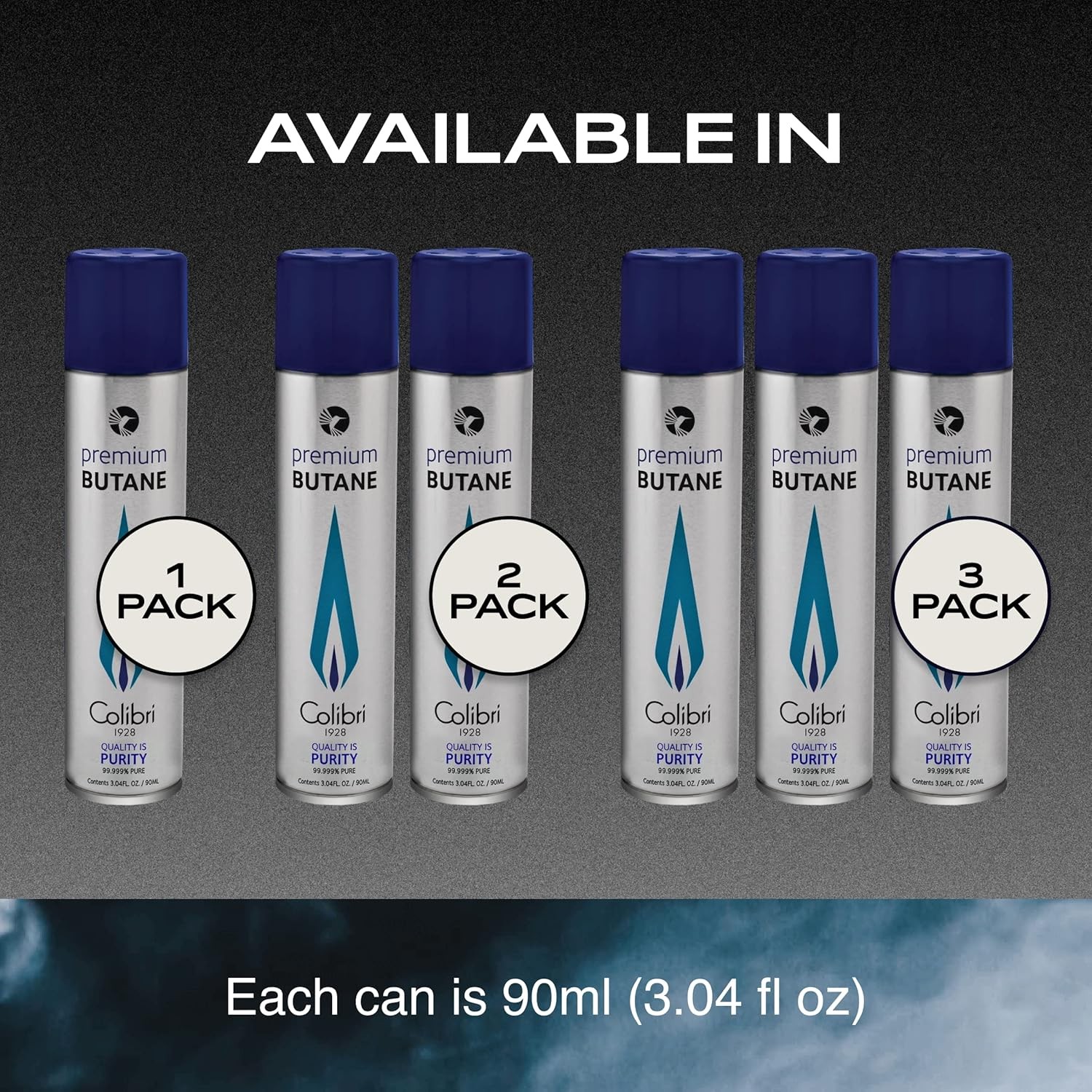 Colibri Premium Butane Fuel Refill for Lighters, Torch 90 ml, Blue
