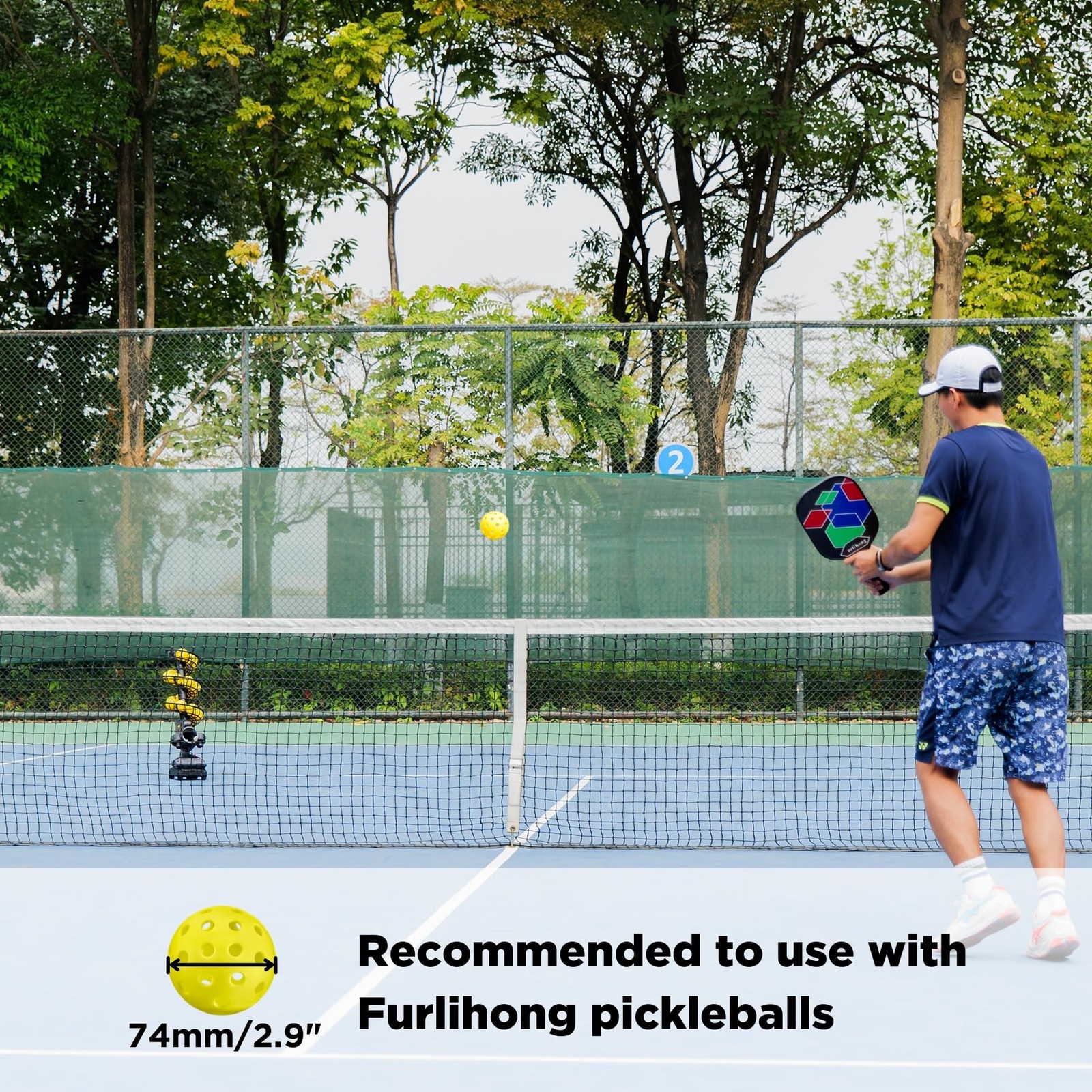 Furlihong 3802Pbh Pickleball Machine Adjustable Speed Angles Pickleball