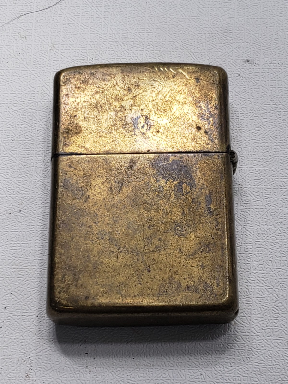 Vintage 1989 Zippo Solid Brass Lighter Patina Finish Bradford PA USA Untested