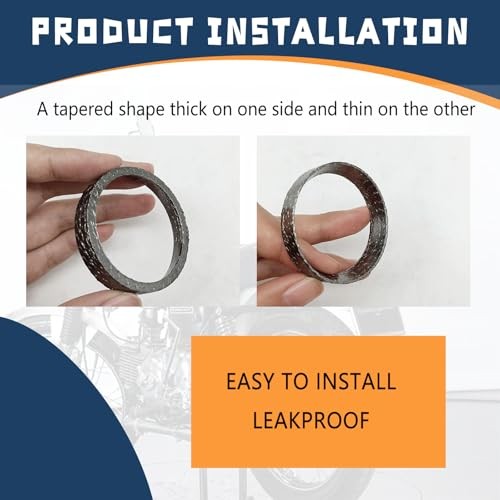 2PCS Cone Exhaust Gasket, Made of Graphite and Steel, Compatible with 1984