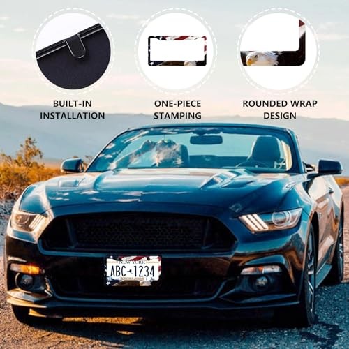 American Flag Eagle License Plate Frame Holder – 2 Pack American Flag Eagle B