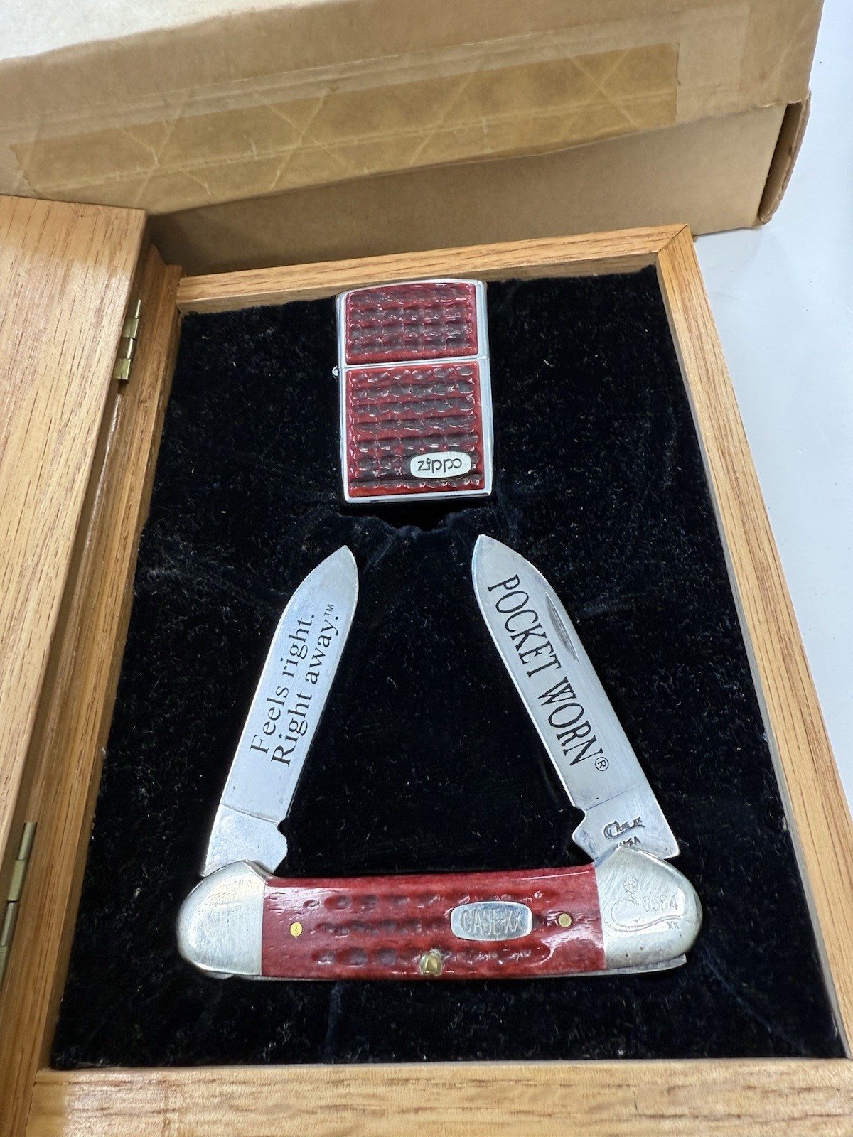 ZIPPO CASE XX 1997 POCKET WORN LIMITED ED KNIFE & LIGHTER SET SEALED N BOX #653