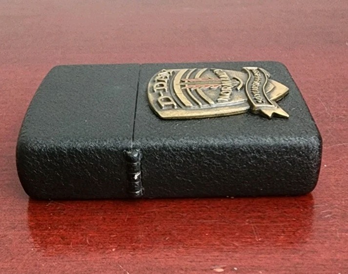 D-DAY NORMANDY 50 YEARS 1944-1994 50 YEARS ZIPPO LIGHTER. W/TIN CASE. SPARKS