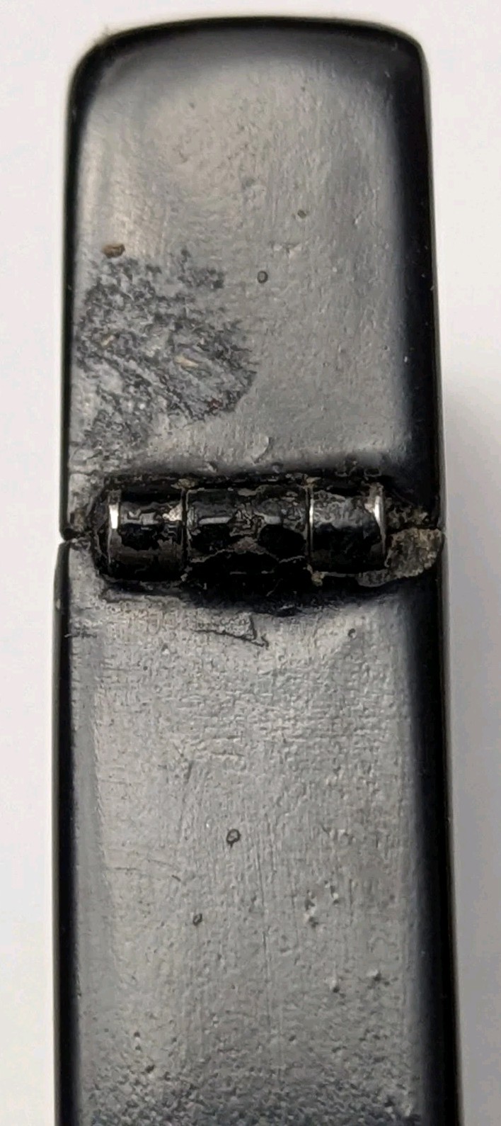 1930s 1940s Zippo Lighter 3 Barrel hinge Black W/ Artwork In early Box