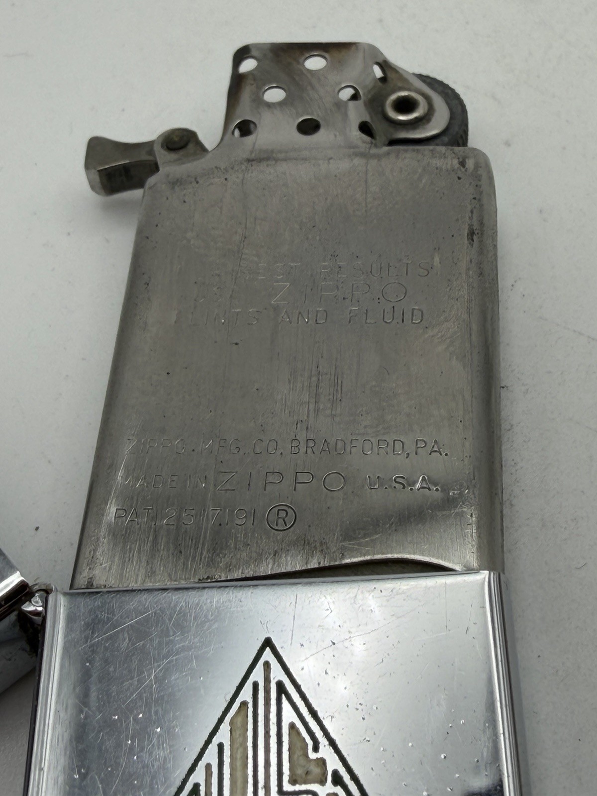 Vintage 1958 Rust Furnace Advertising HP Chrome Slim Zippo Lighter B29