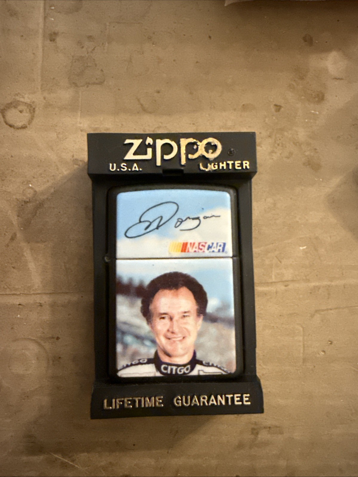 ZIPPO NASCAR MORGAN SHEPARD POLISHED CHROME LIGHTER UNFIRED IN BOX