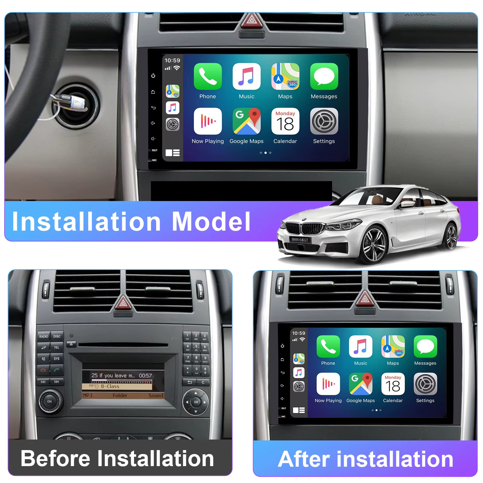 9’Android Car Radio for Benz W169 W245 B16 B170 B180 B200 W639 Vito Viano W906 M