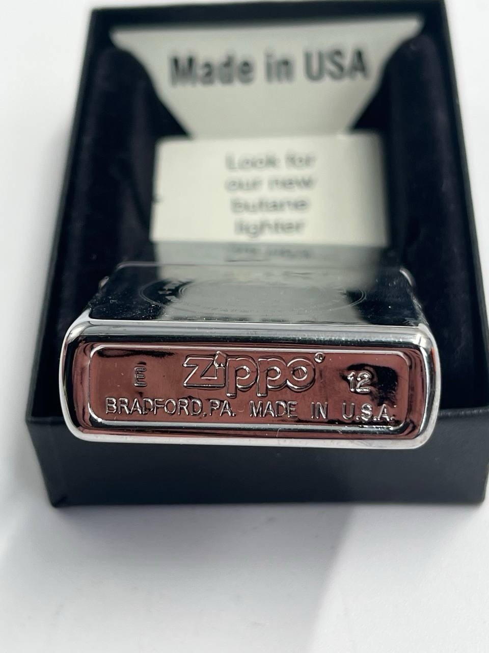 Zippo Lighter US Navy Emblem Engraved “Myer” May 2012 Bradford PA With Box