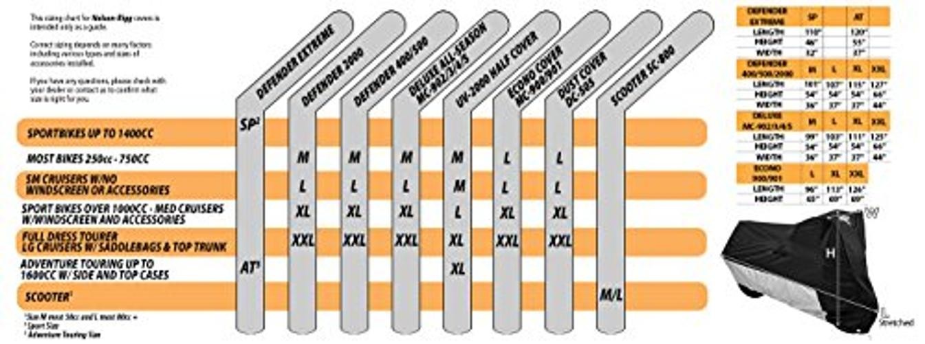 Nelson Rigg XL Motorcycle Half Cover All-Weather, 100% X-Large Silver