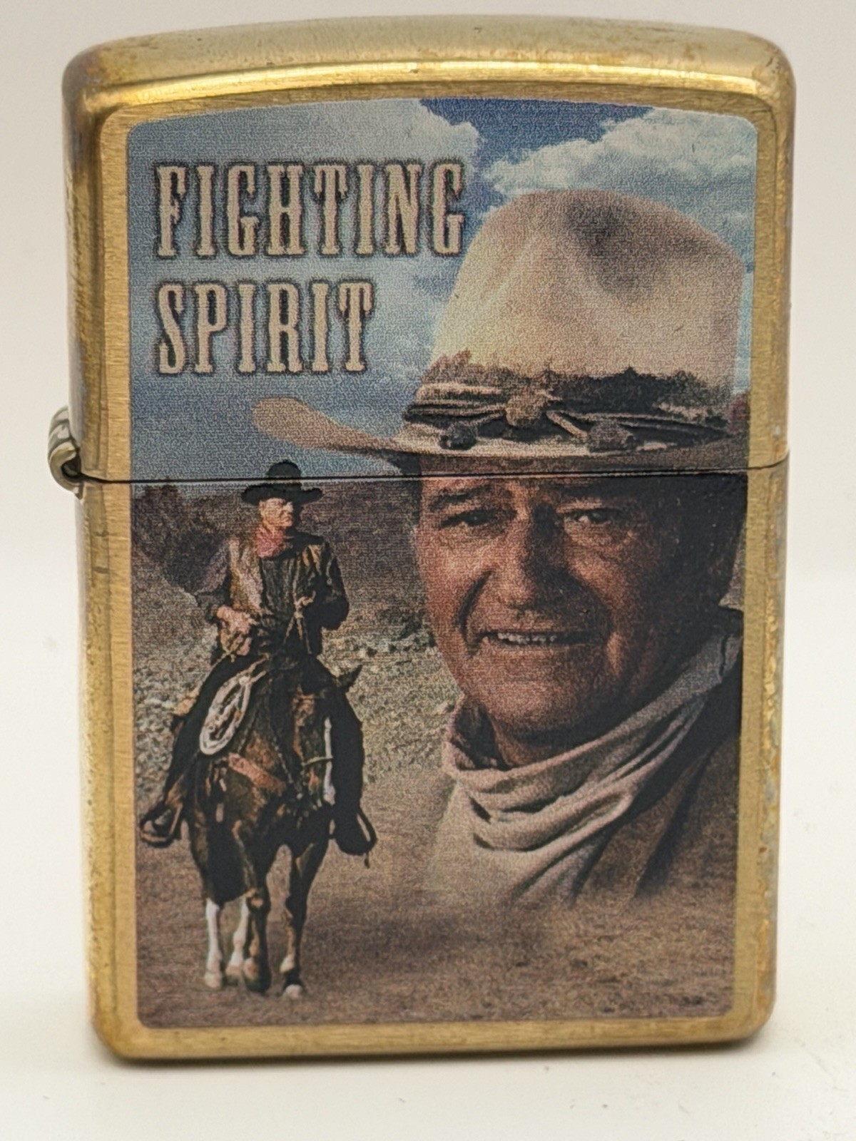 2016 John Wayne The Duke Fighting Spirit Brass Zippo NEW Bradford Exchange B47