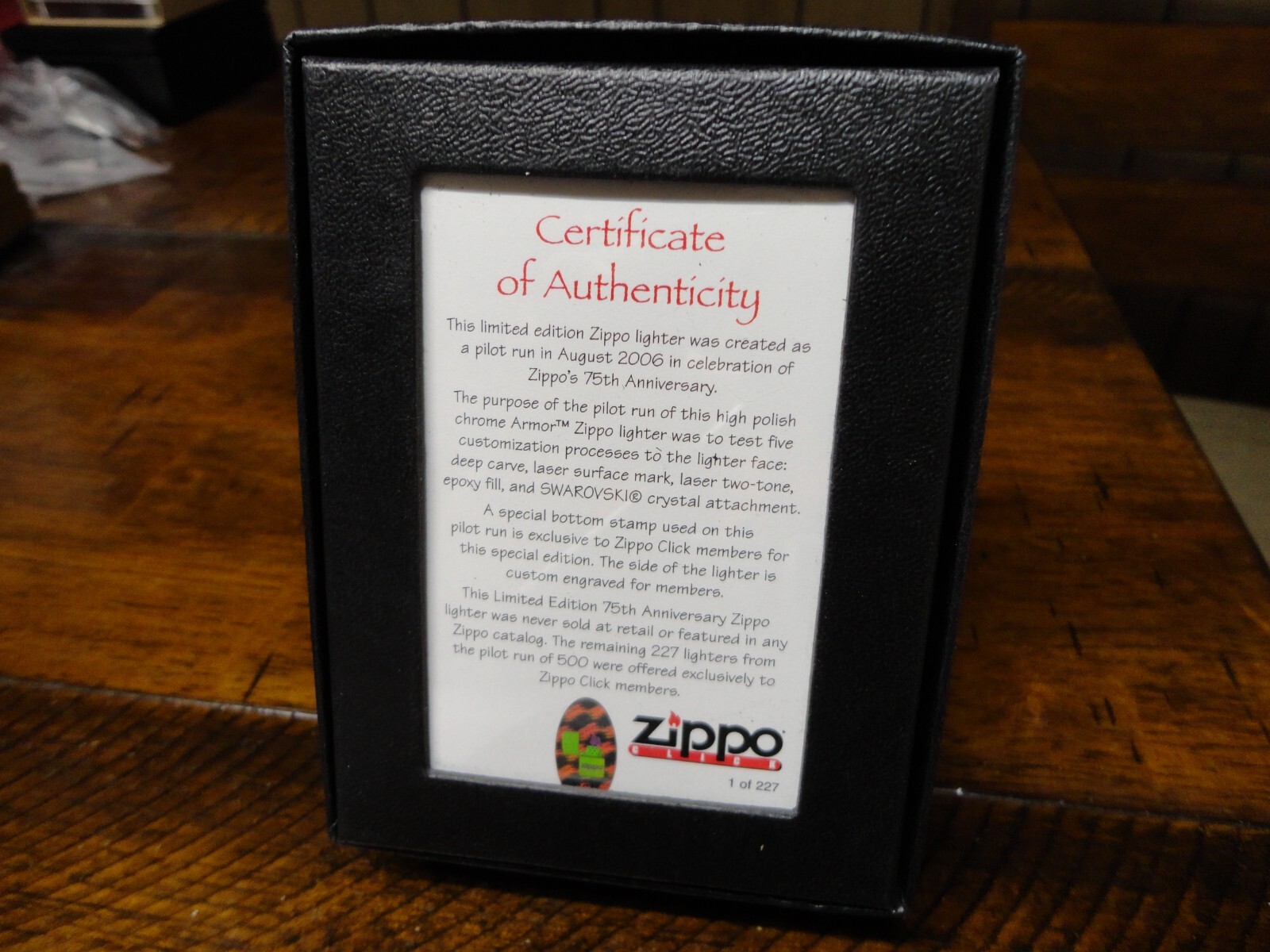Zippo Click Club pilot run zippo click 75th Anniversary, only 1 of 227 made RARE