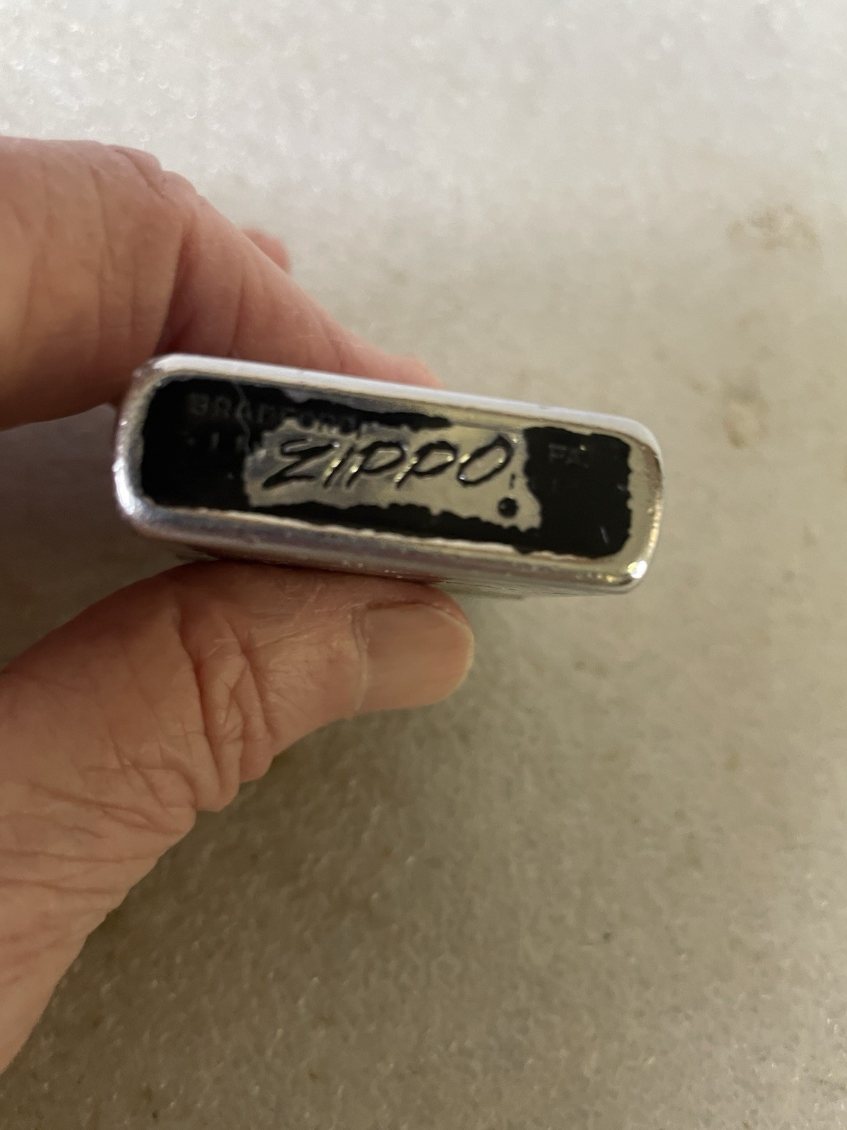 Vtg 1986 Brushed Chrome and black stripe Viietnam Era Zorro Zippo Lighter READ