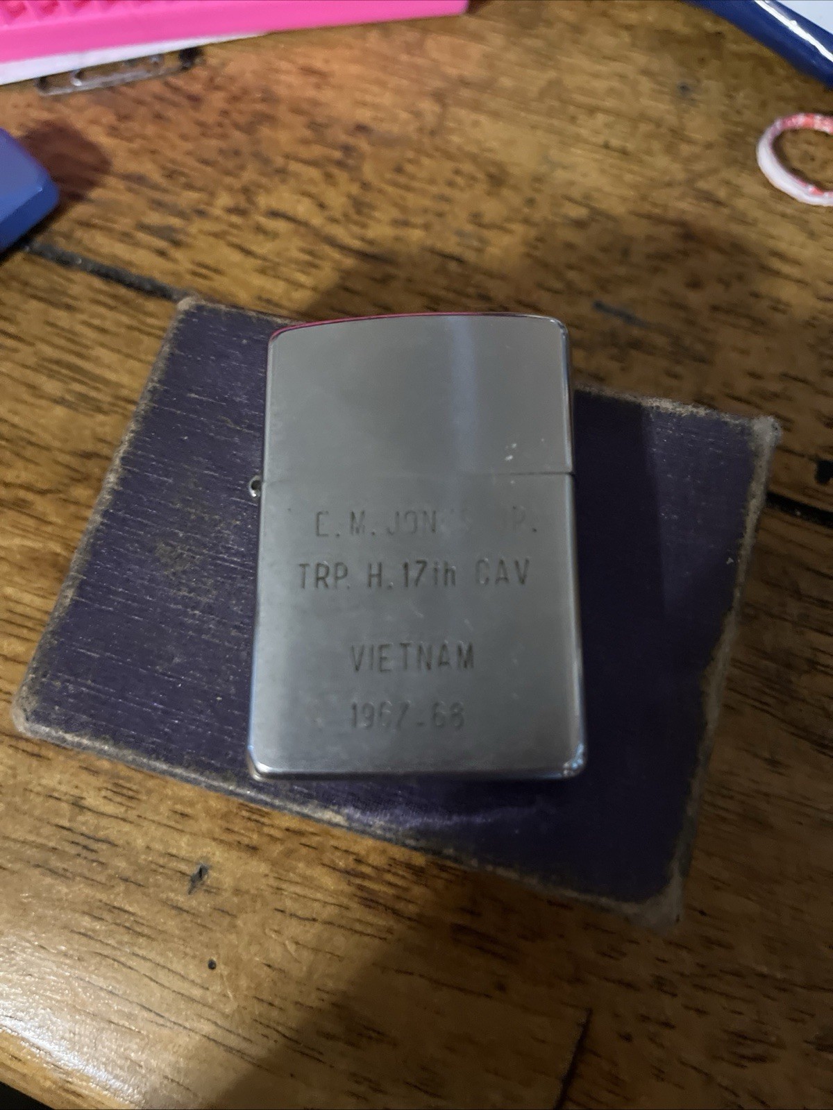 RARE ONLY 180 members. Vintage Zippo Vietnam 1967-68 TRP H 17th CAV CM Jones Jr.