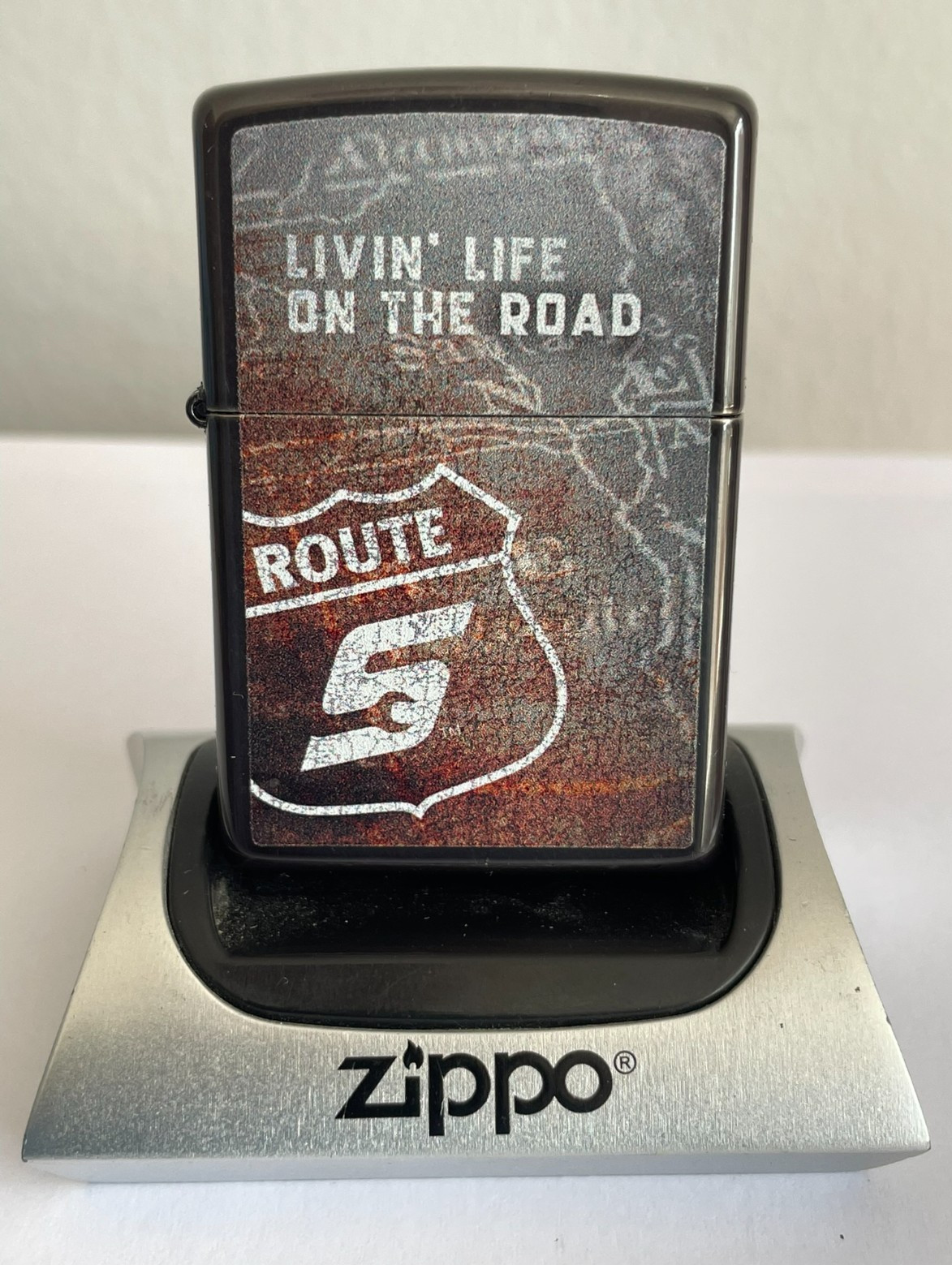 (New) ZIPPO LIGHTER – 2023 SNAP ON TOOLS ROUTE 66 Black Metallic Finish BOXED
